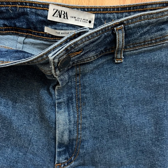 Zara Marine Straight Leg Denim Jeans - Deep Blue - Picture 3 of 4